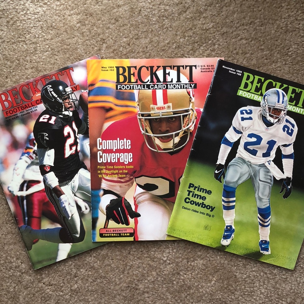 Vintage May/Nov 1992/95 Issues - Beckett Football Card Magazine Deion Sanders